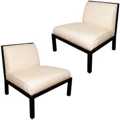 Pair of Modernist Slipper Chairs Designed by Michael Taylor For Baker