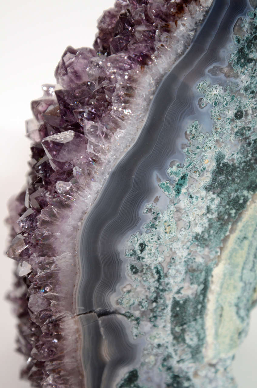 Brazilian Pair of Rare Amethyst Crystal and Geode Bookends