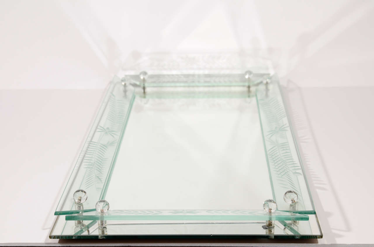 Art Deco Mirrored and Etched Glass Large Vanity Tray at 1stDibs art