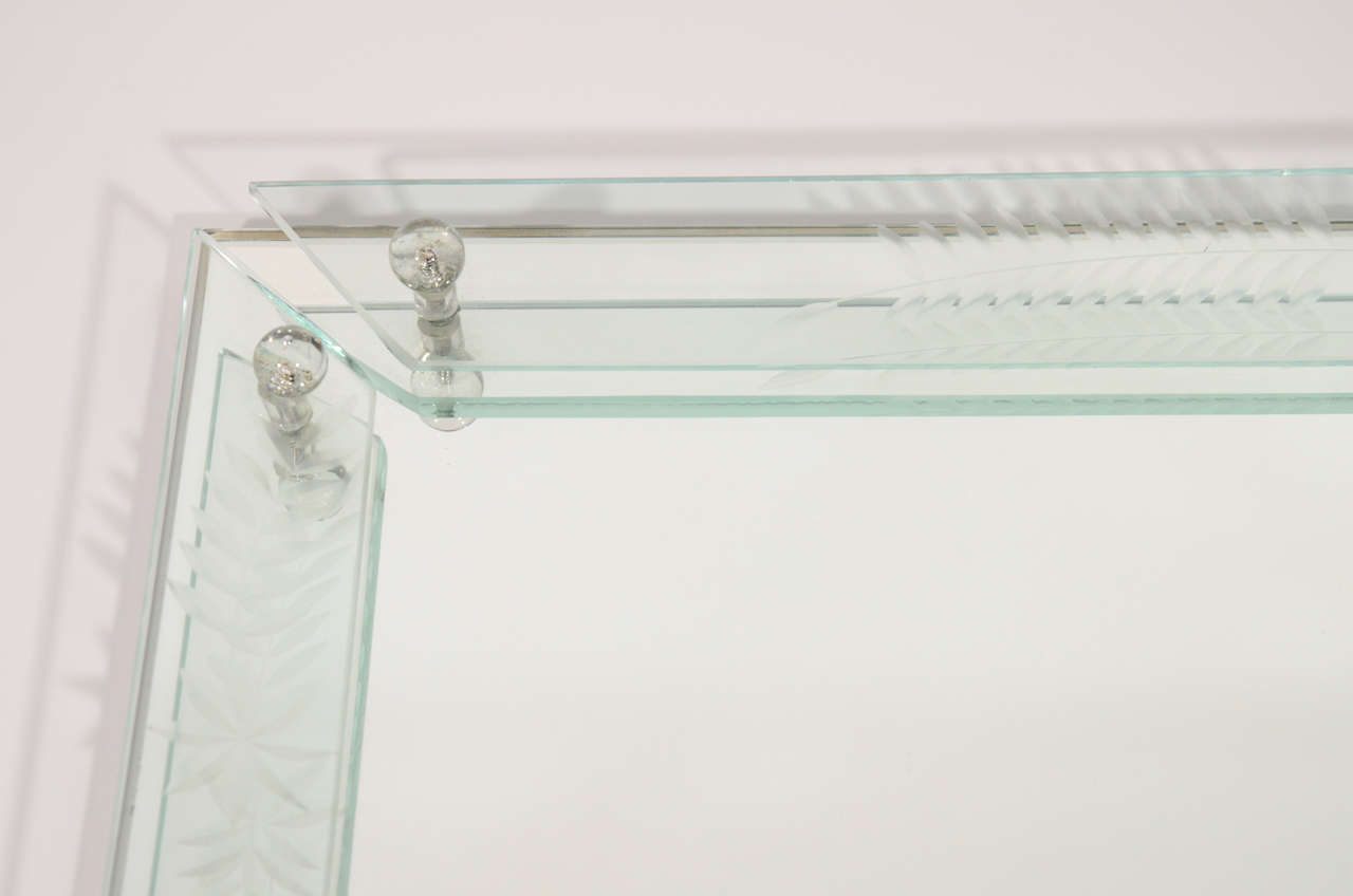 Art Deco Mirrored and Etched Glass Large Vanity Tray at 1stDibs art deco vanity tray