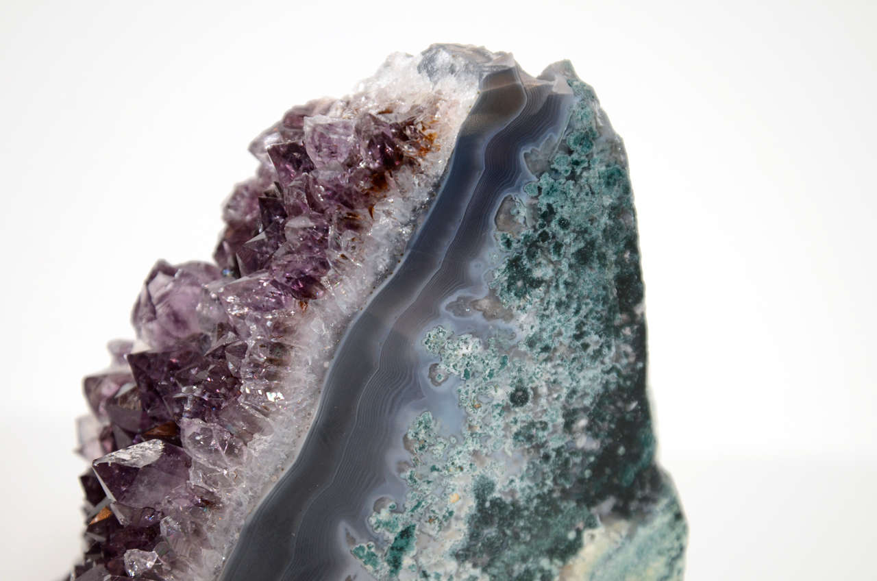 Pair of Rare Amethyst Crystal and Geode Bookends at 1stdibs