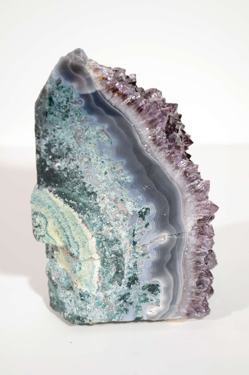 Pair of Rare Amethyst Crystal and Geode Bookends at 1stdibs