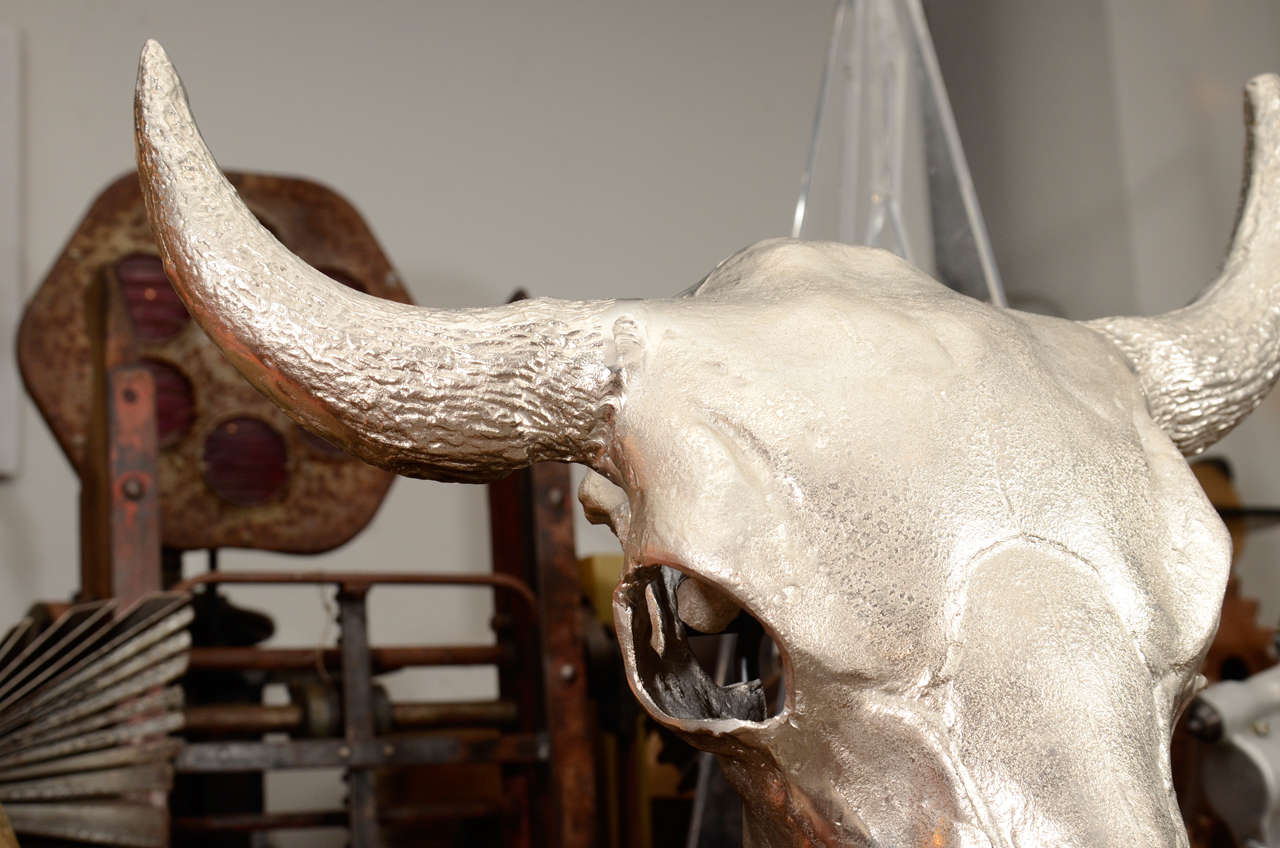 American Cast Bison Skull Sculpture