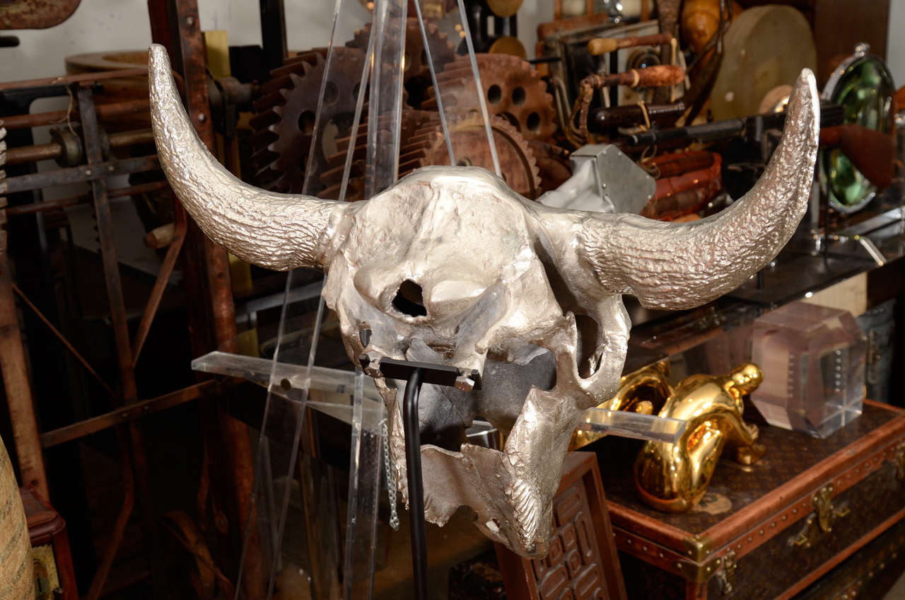 Cast Bison Skull Sculpture 3