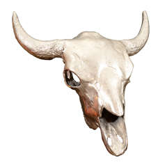 Cast Bison Skull Sculpture