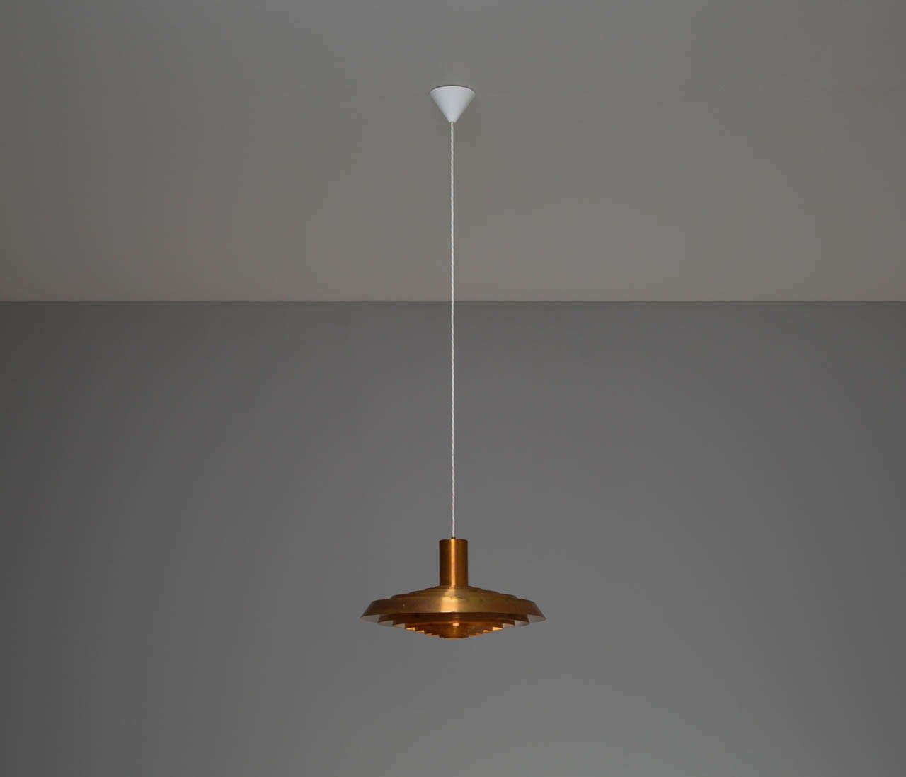 Danish Poul Henningsen Copper 'Plate' Pendant for Louis Poulsen