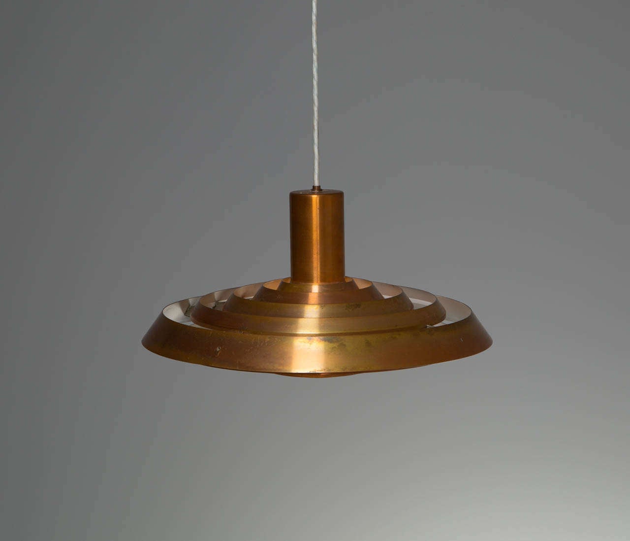 Poul Henningsen Copper 'Plate' Pendant for Louis Poulsen In Excellent Condition In Waalwijk, NL
