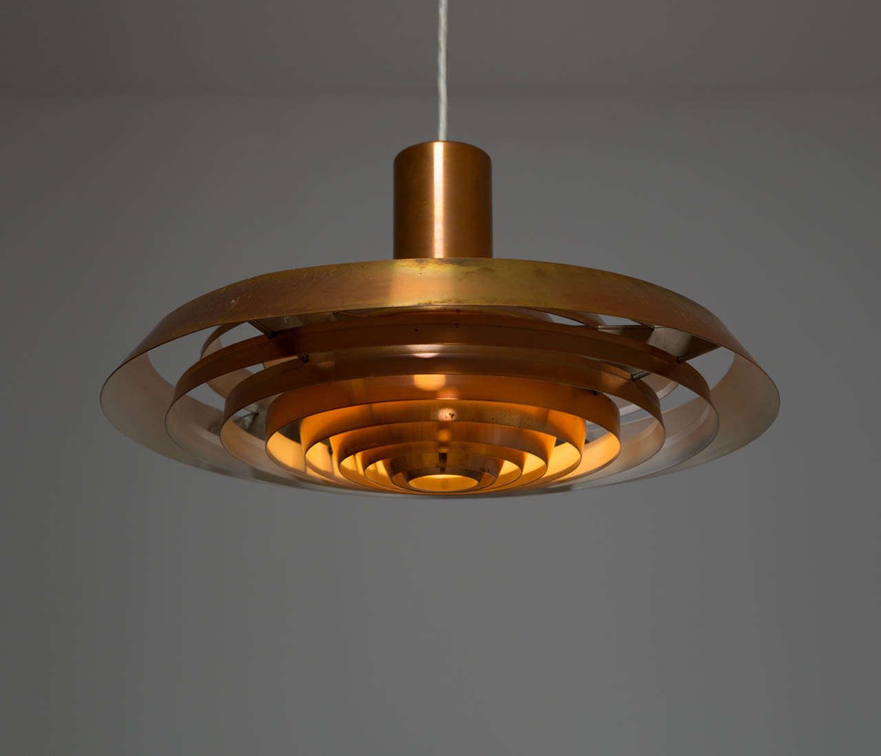 Poul Henningsen Copper 'Plate' Pendant for Louis Poulsen 1