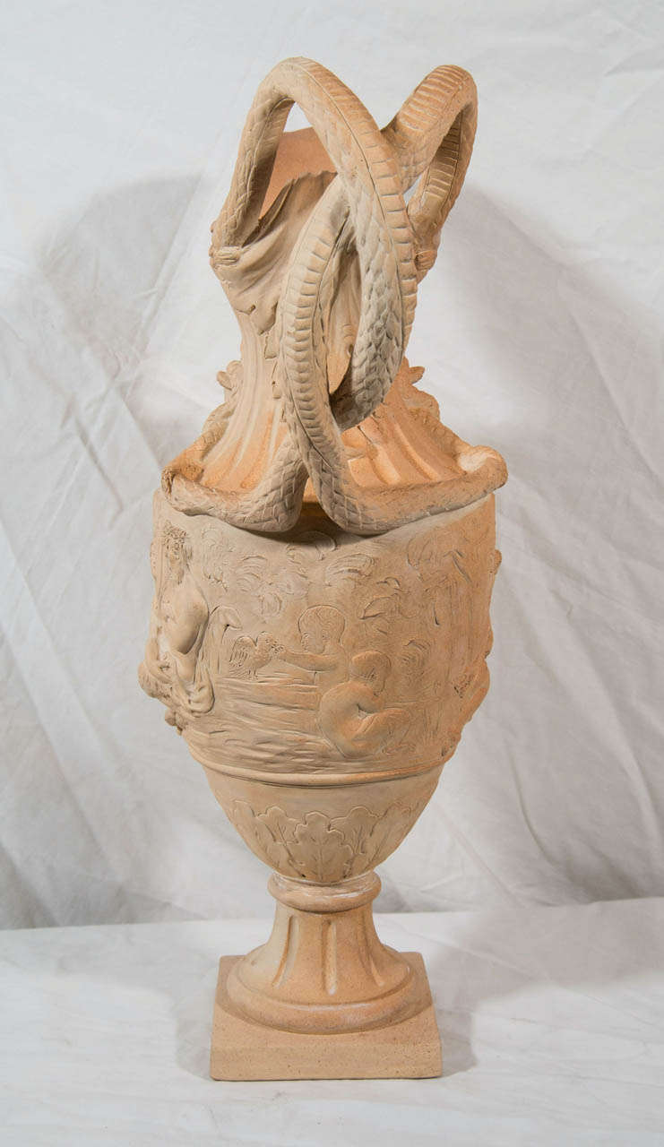 Antique Pair Terracotta Ewers Made in England circa 1820 3