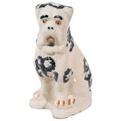 A 19th Century American Whiteware Pottery Mastiff Dog