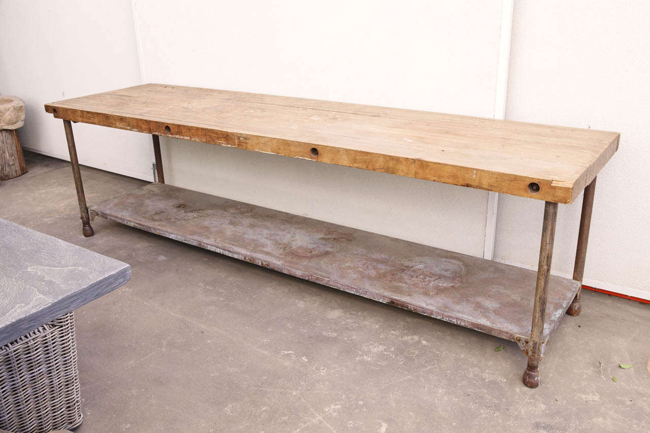 Industrial French Artisan's Shop Table In Good Condition In Dallas, TX