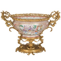 Antique French Louis XVI Stil vergoldete Bronze montiert chinesischen Porzellan Tafelaufsatz