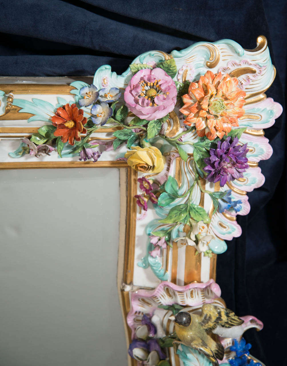 A Highly Important Antique German Meissen Porcelain Figural Mirror, 19th Century For Sale 1