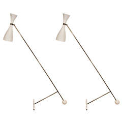 Vintage Pair of Italian Floor Lamps, Circa 1950's