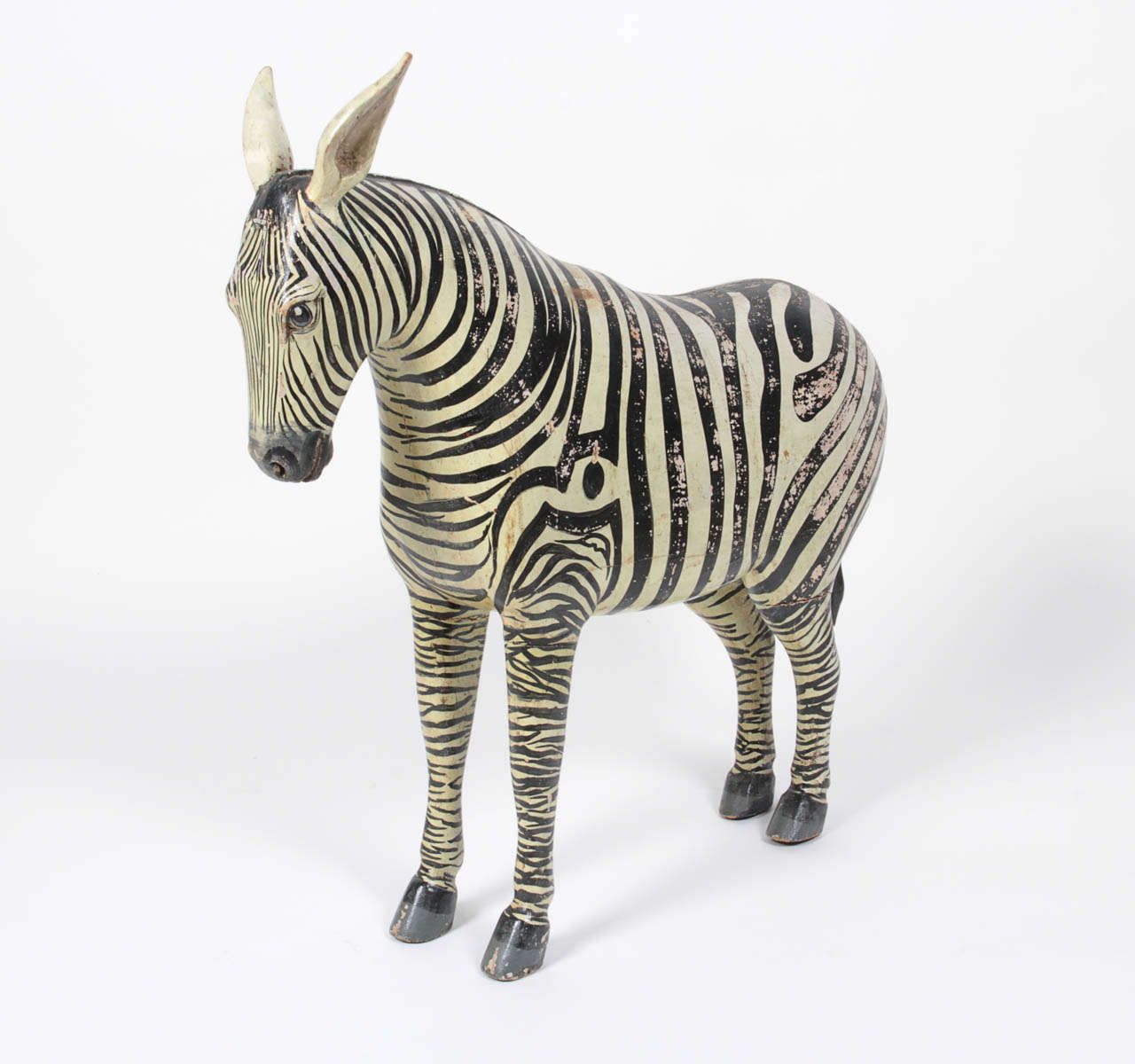 Unknown Pair Carved and Painted Zebras