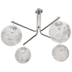 Polished Chrome Spoke Form Chandelier