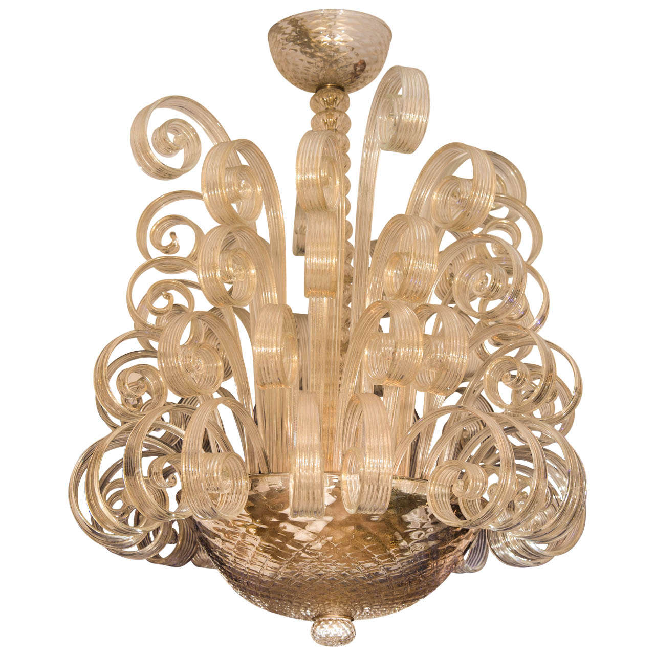 Murano Glass Scrolled Element Chandelier