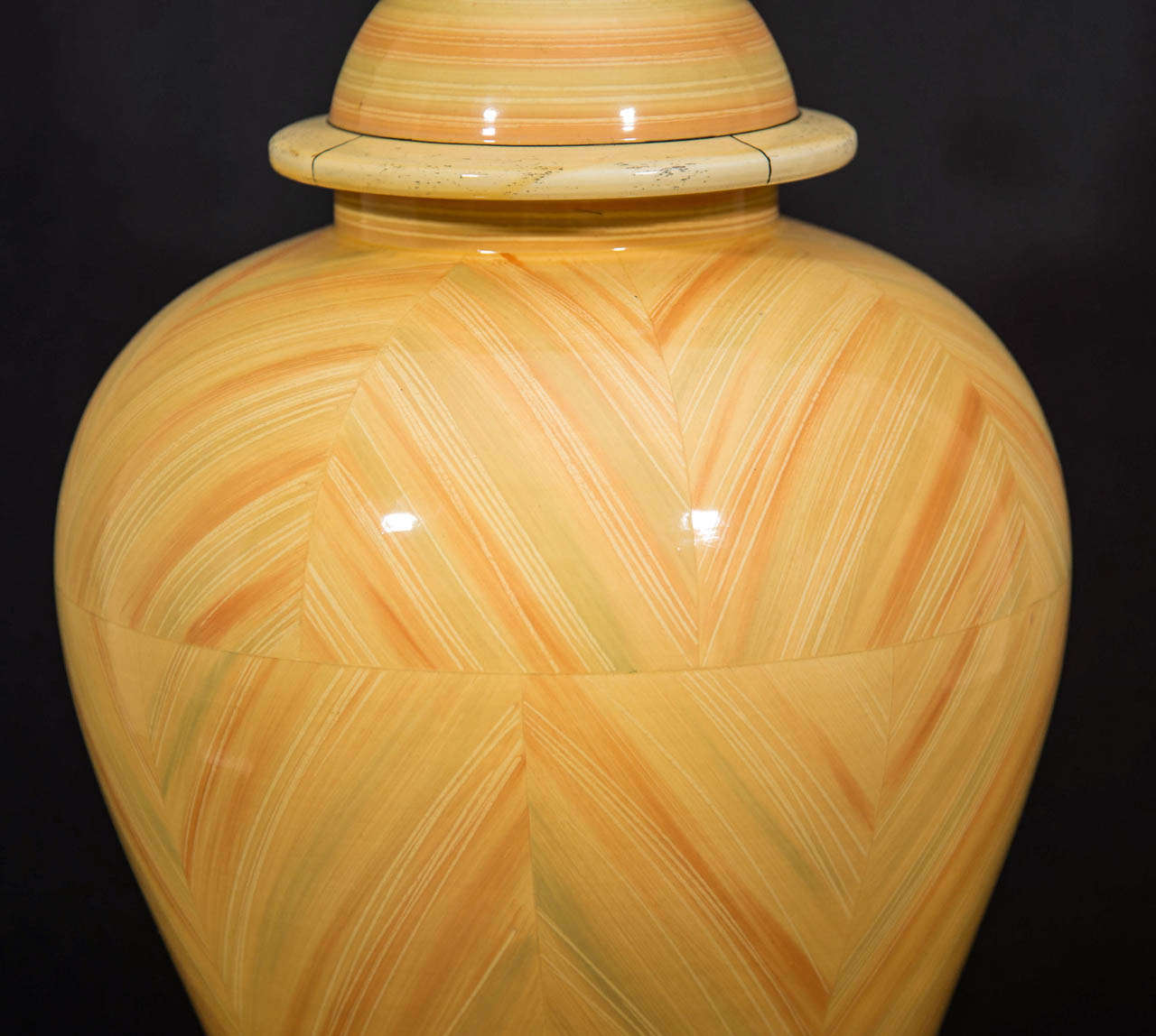 20th Century Ceramic Ginger Jar Shaped Lamp For Sale