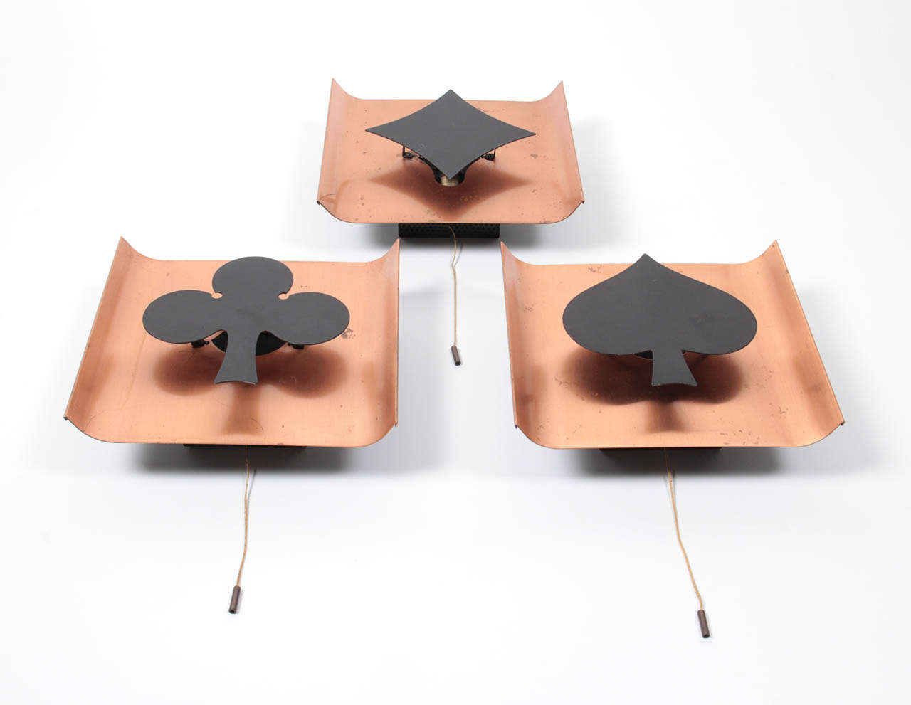 Set of Poker Symbol Copper Sconces by Kaiser Leuchten