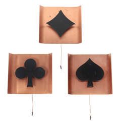 Set of Poker Symbol Copper Sconces by Kaiser Leuchten