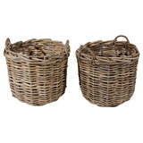 Pair of Giant Willow Baskets