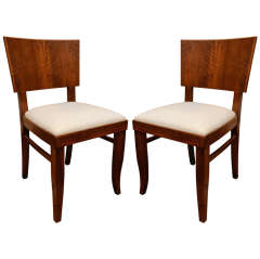 Pair of Walnut Art Deco side chairs