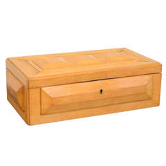 A Rectangular Adnet Style Wooden Box.