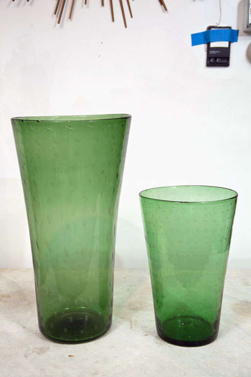 Green Empoli Glass Vases