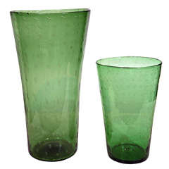 Green Empoli Glass Vases