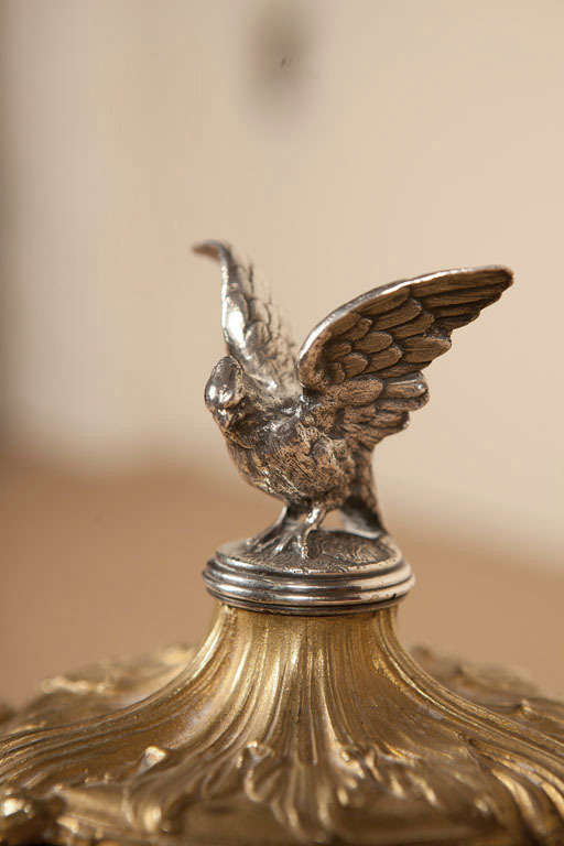 French Bronze & Silver Cassolette For Sale