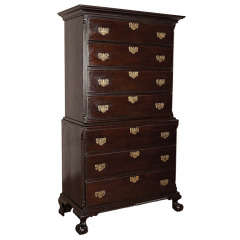 18th Century American Chippendale Chest On Chest