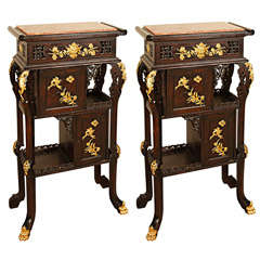 Pair of French Japanesque Cabinets