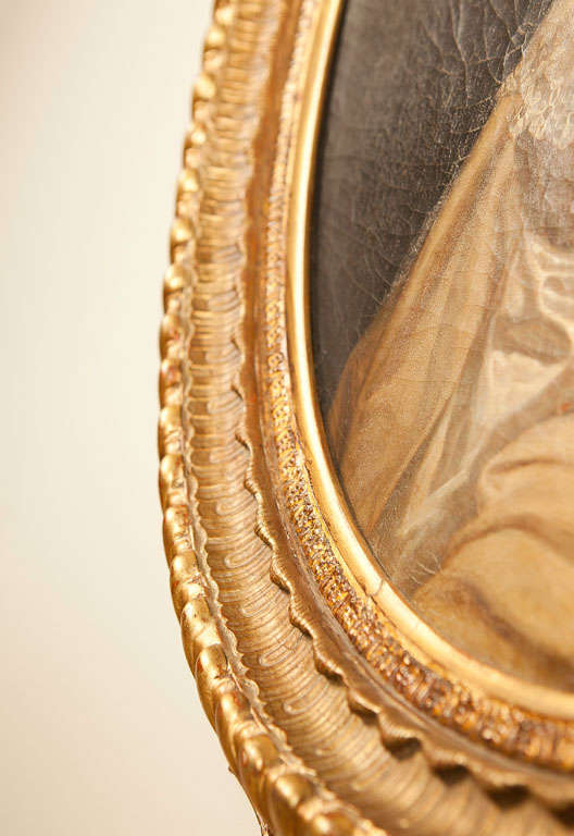 British Oval Portrait of Young Lady in Ivory For Sale
