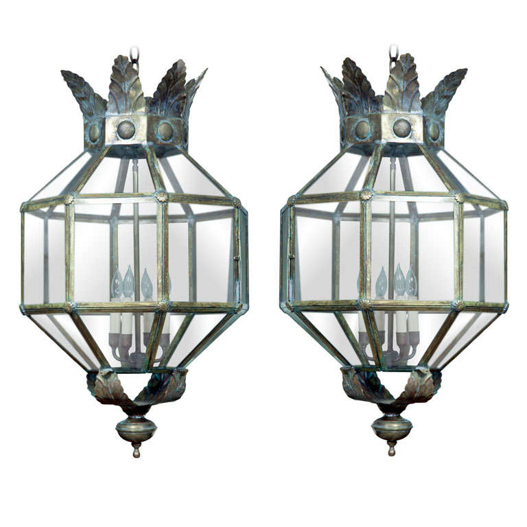 Pair of Italian lanterns, 20th century