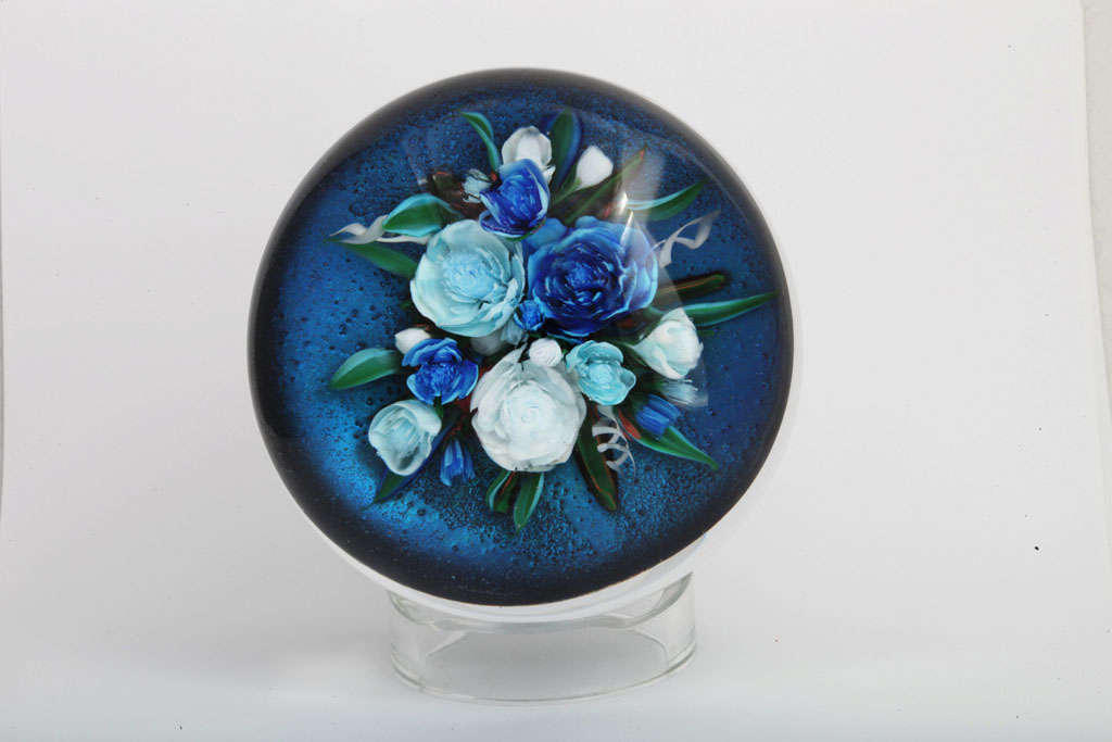 A fine Rick Ayotte bouquet paperweight titled 