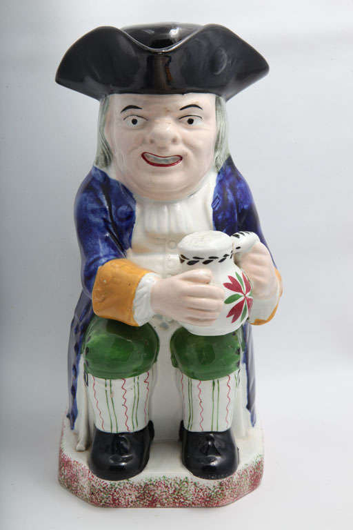English A Rare Signed Davenport Pottery Toby Jug And Cover For Sale