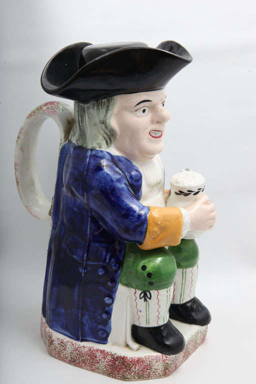 A Rare Signed Davenport Pottery Toby Jug And Cover In Excellent Condition For Sale In New York, NY