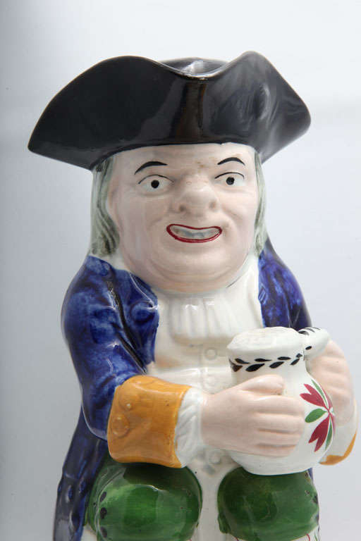 A Rare Signed Davenport Pottery Toby Jug And Cover For Sale 2