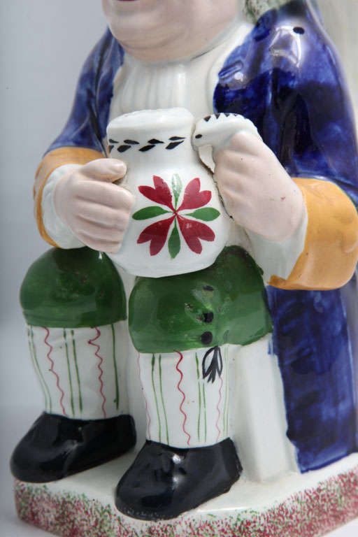 A Rare Signed Davenport Pottery Toby Jug And Cover For Sale 4