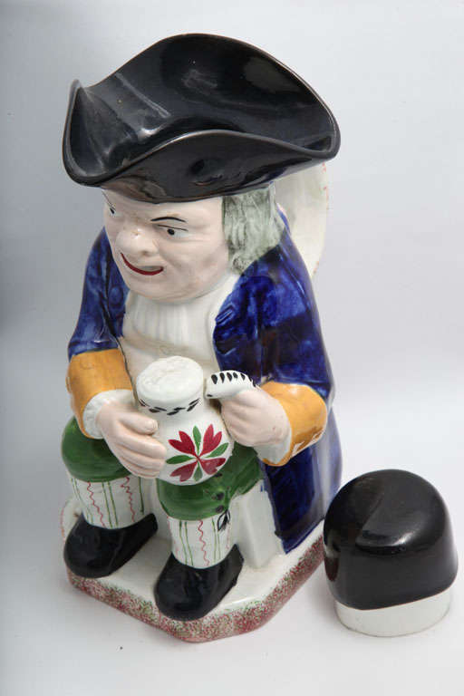 A Rare Signed Davenport Pottery Toby Jug And Cover For Sale 5