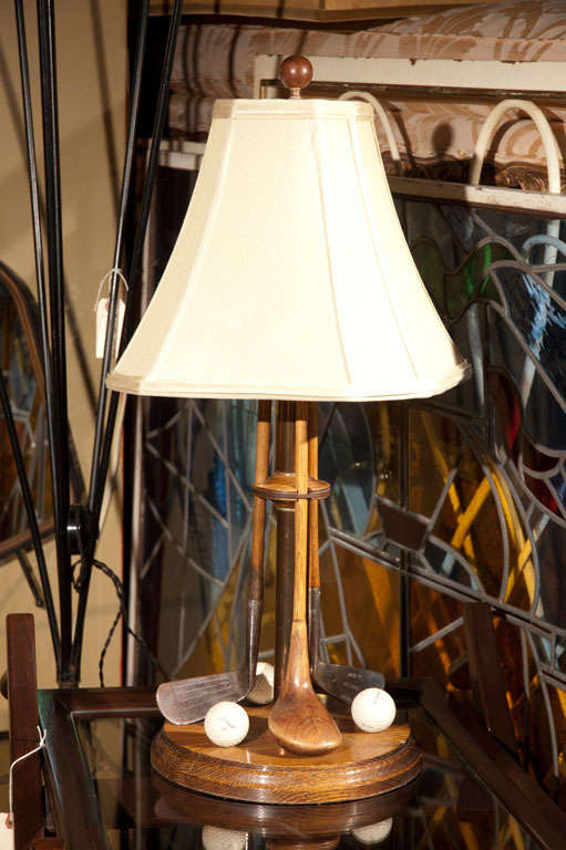 1960's Table Lamp With Golf Clubs For Sale at 1stDibs golf table