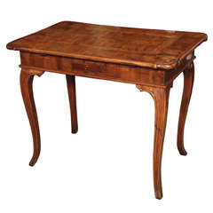 Antique Italian tea table/game table. Walnut and fruitwood.