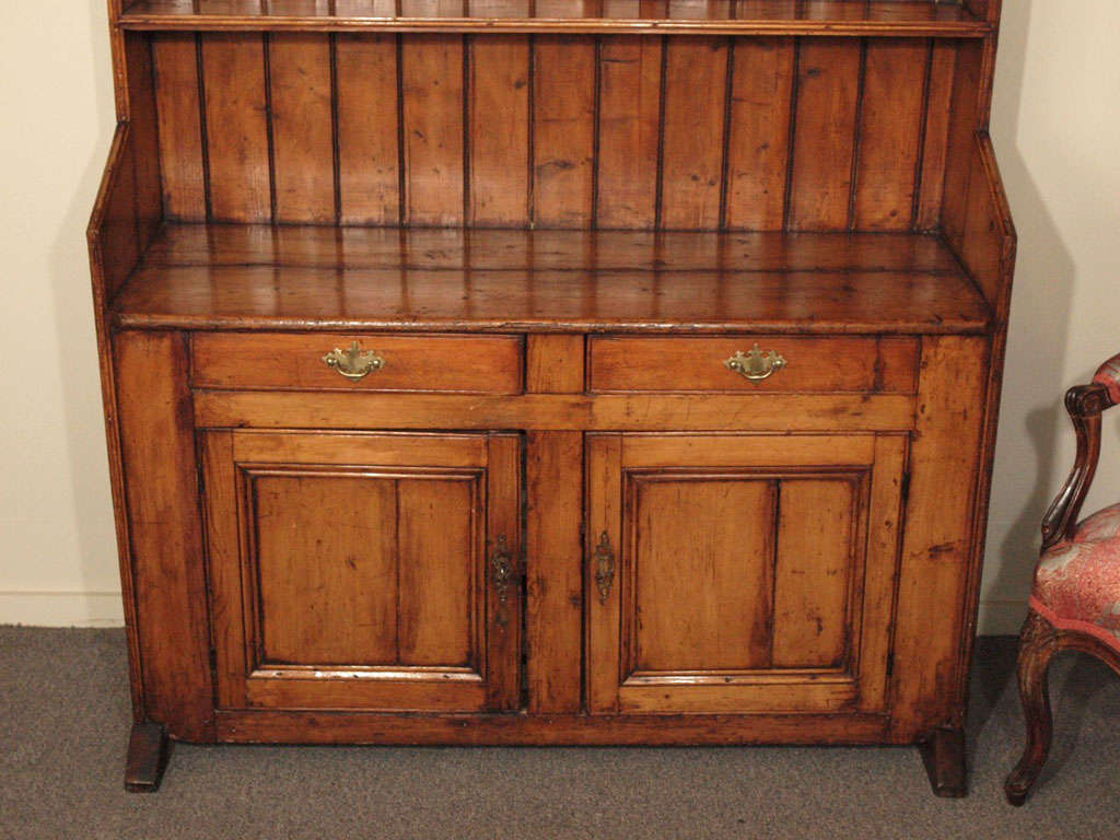Antique Irish pine dresser with plate rack. at 1stDibs