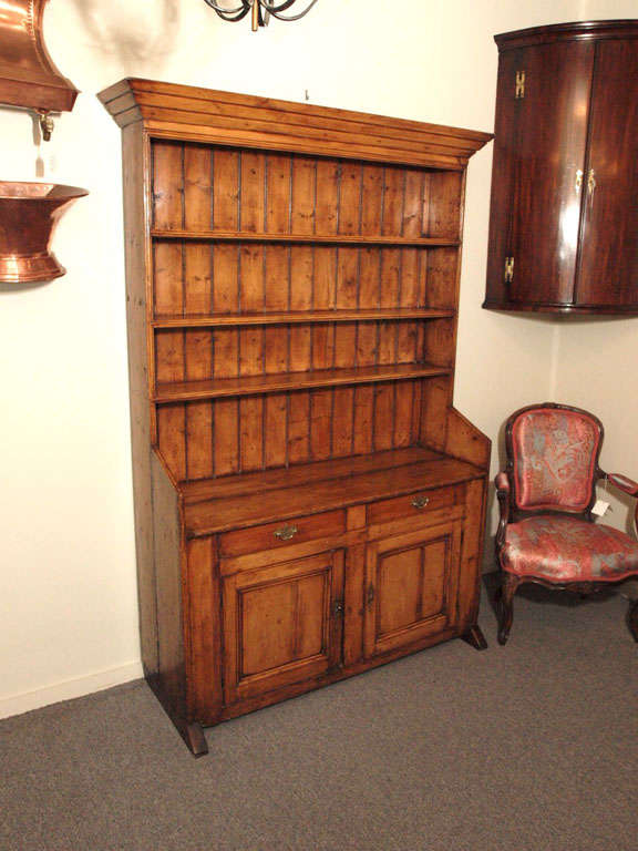Antique Irish pine dresser with plate rack. at 1stDibs