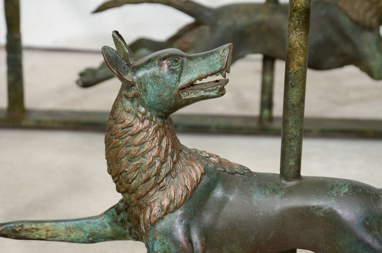 Unique Continental  Patinated  Bronze and Metal Coffee Table In Good Condition In New York, NY