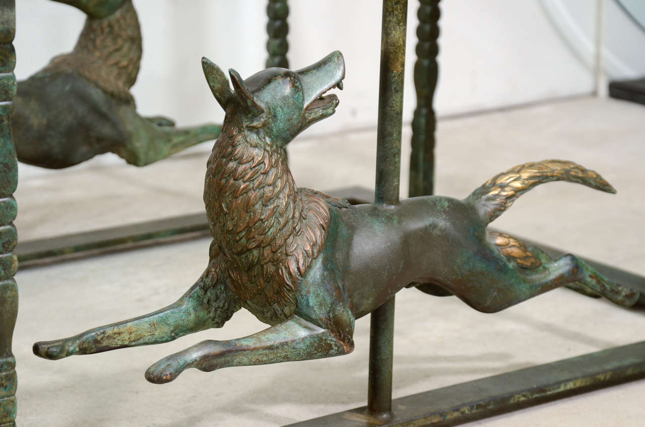 Unique Continental  Patinated  Bronze and Metal Coffee Table 3