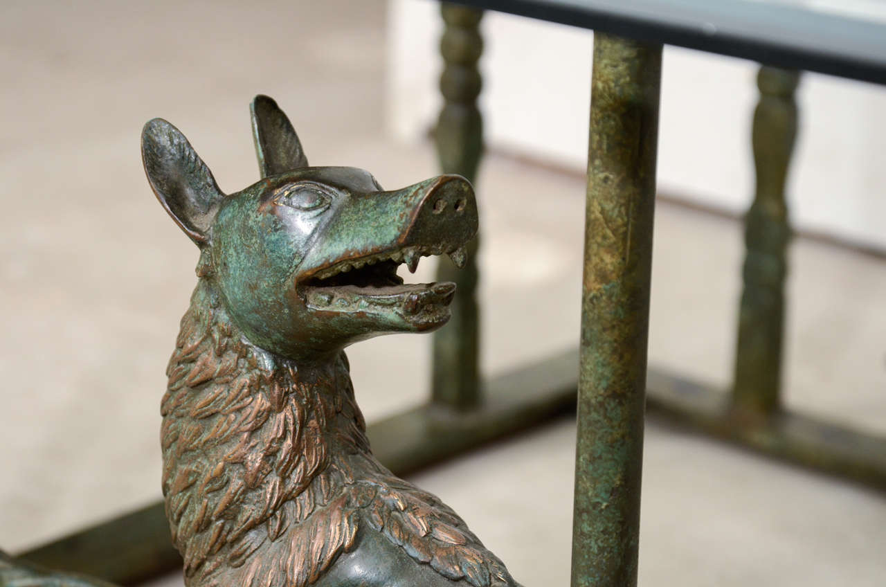 Unique Continental  Patinated  Bronze and Metal Coffee Table 4