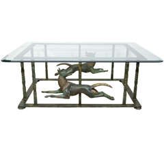 Unique Continental  Patinated  Bronze and Metal Coffee Table