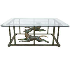 Unique Continental Patinated Bronze and Metal Coffee Table