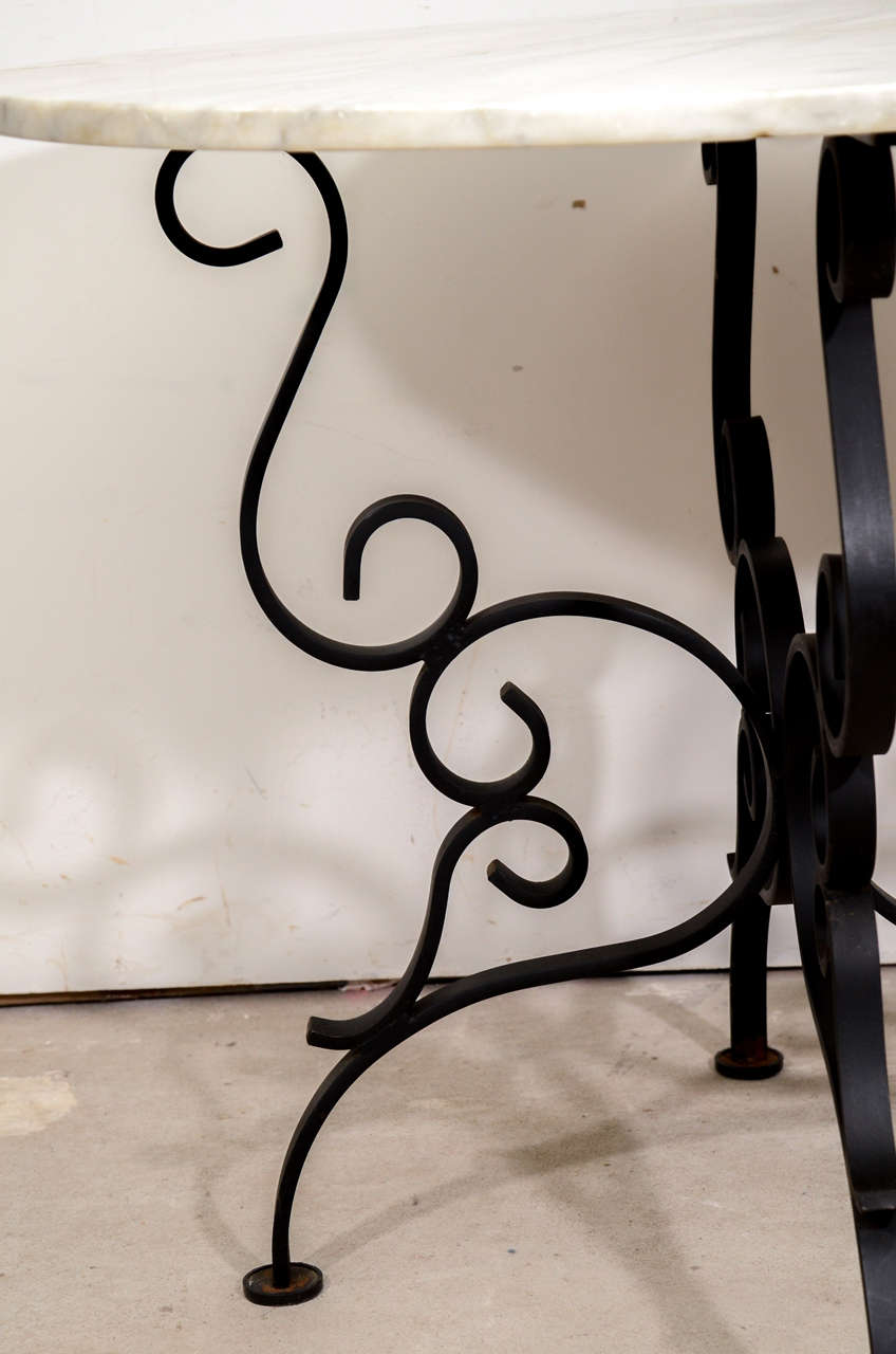 Mid-20th Century 1940's French Iron Wrought Center Table For Sale